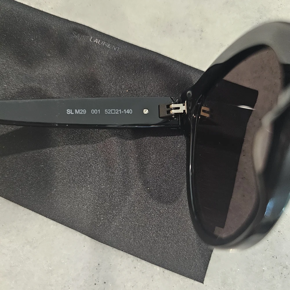Saint Laurent Black Sunglasses with Gold Accent Cat Eye - Picture 5 of 10